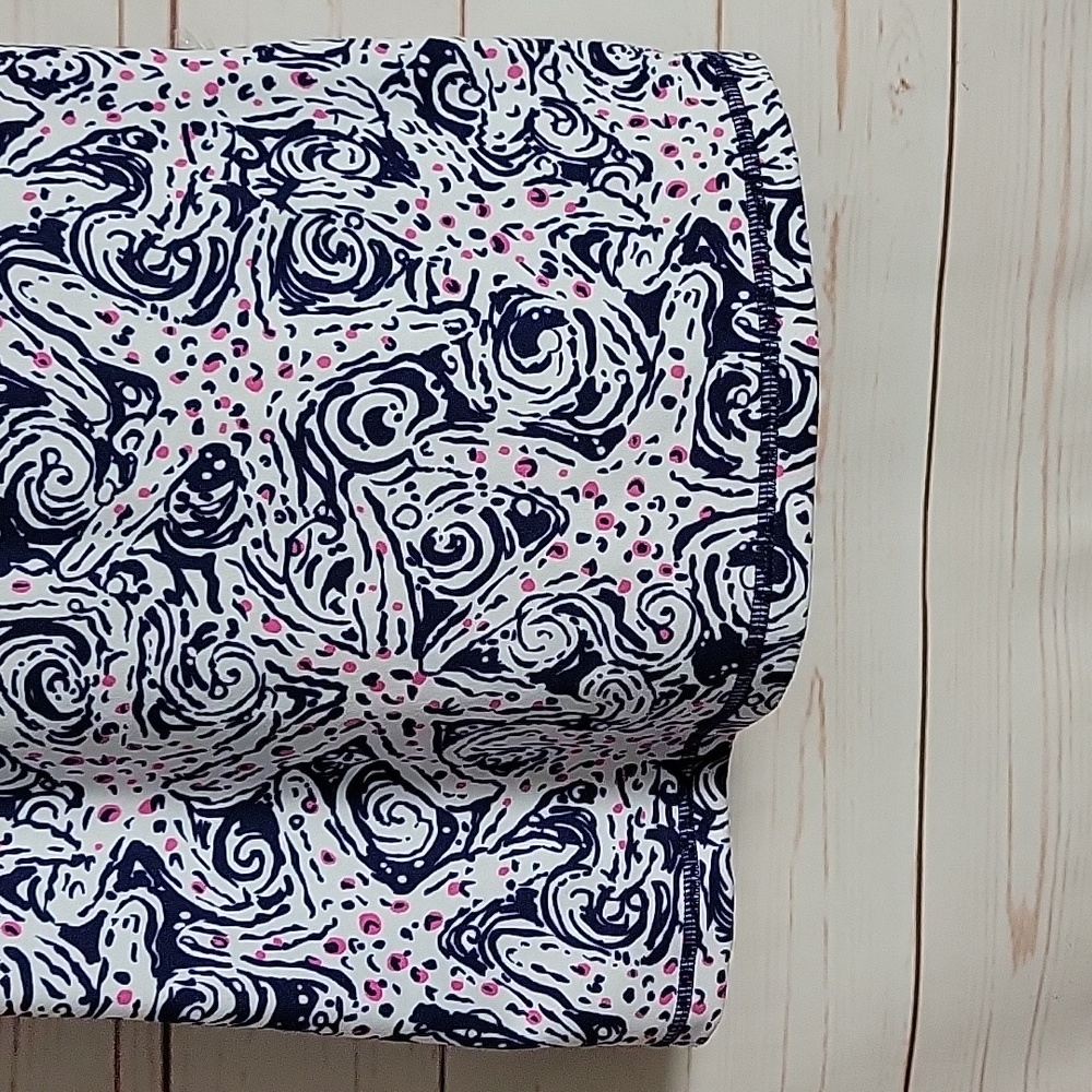 Lilly Pulitzer Navy, White & Pink Swirl Racerback Tank Top - Picture 3 of 4